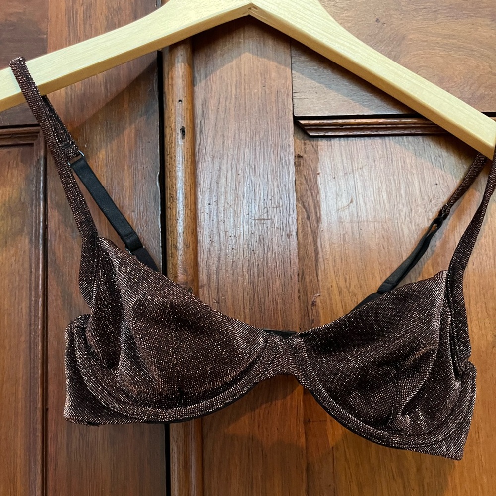 & Other Stories Brown Shimmer Bra